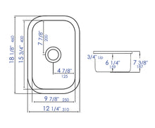 Load image into Gallery viewer, ALFI brand AB1218 Small Rectangular Fireclay Undermount or Drop In Prep / Bar Sink