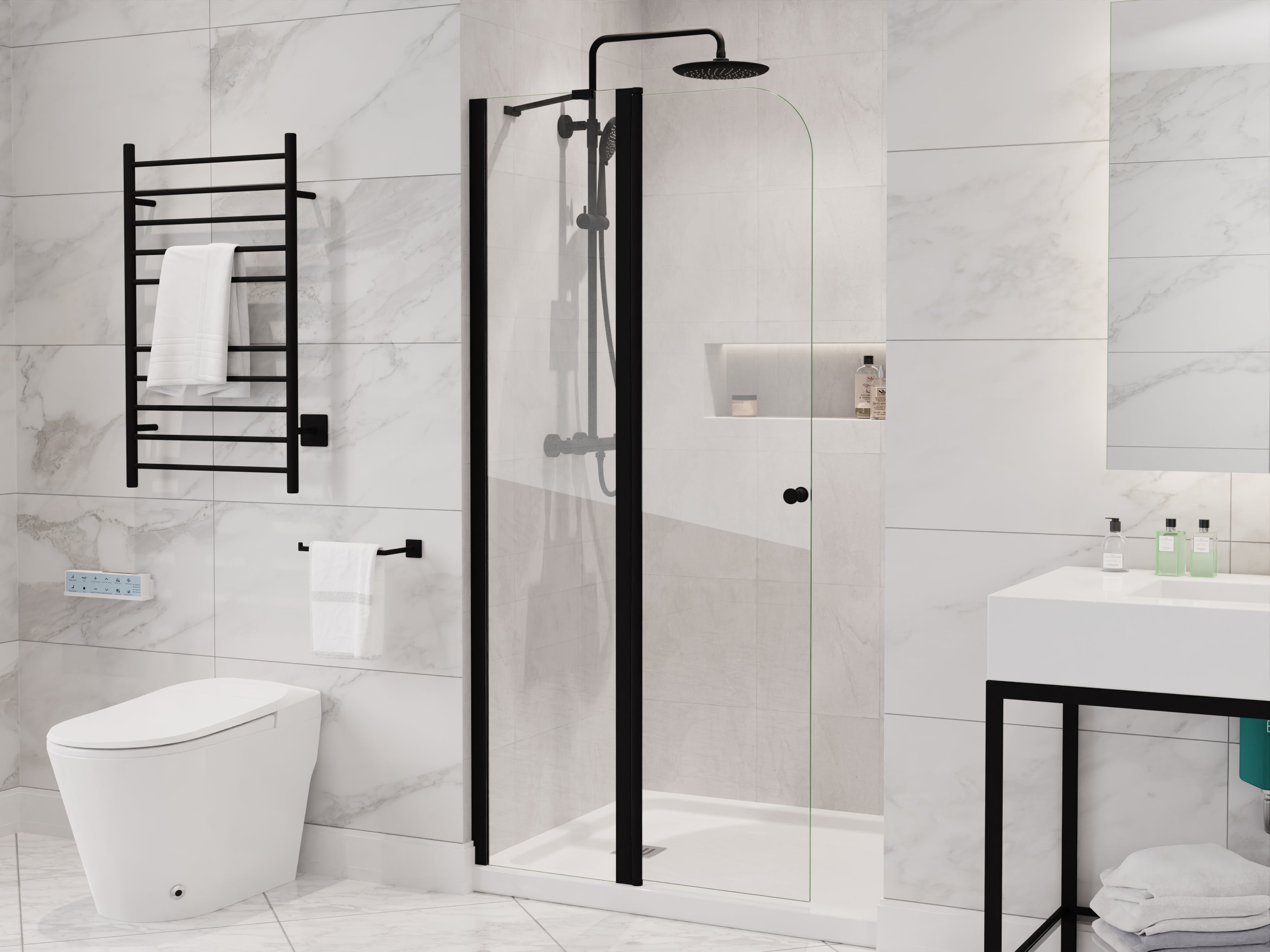 ANZZI Romance 72-in. x 33.5-in. Frameless Swinging Shower Door