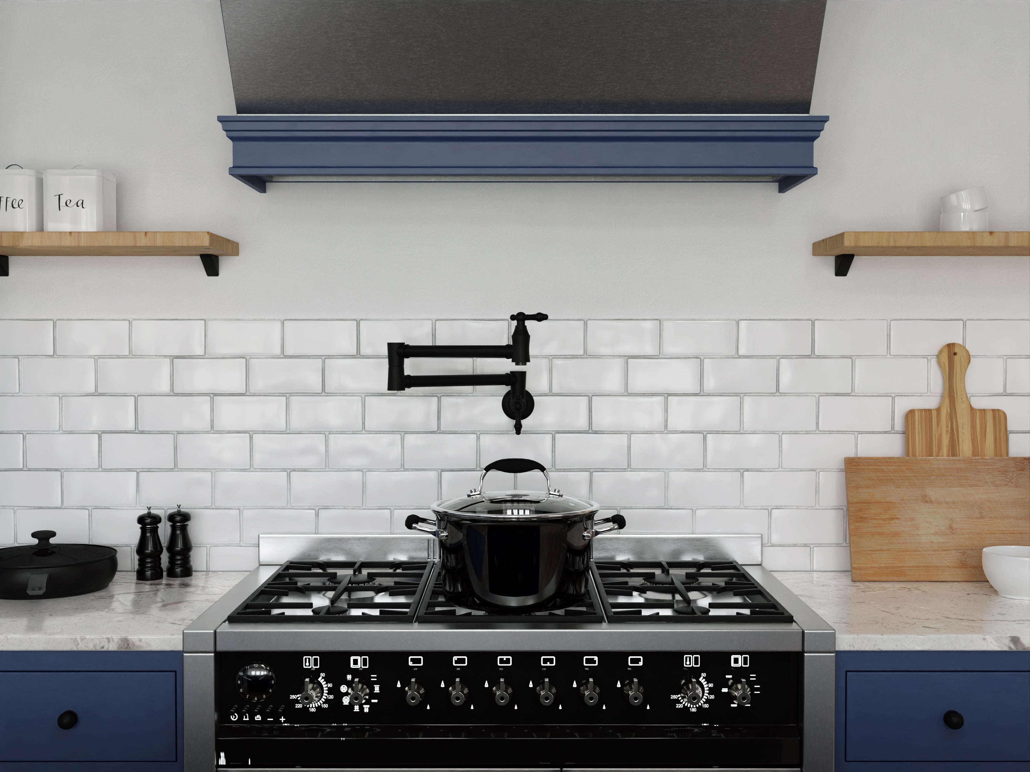 Marca 360-Degree 24" Wall Mounted Pot Filler with Dual Swivel