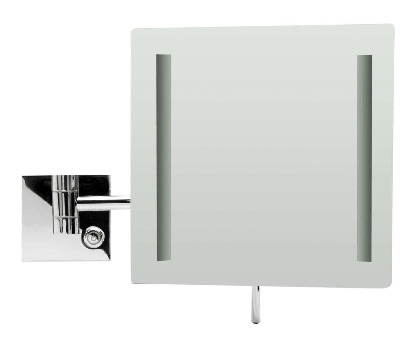 ALFI brand ABM8WLED-PC Polished Chrome Wall Mount Square 8" 5x Magnifying Cosmetic Mirror with Light