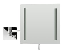 Load image into Gallery viewer, ALFI brand ABM8WLED-PC Polished Chrome Wall Mount Square 8&quot; 5x Magnifying Cosmetic Mirror with Light