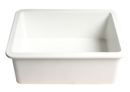 ALFI brand ABF2718UD-W White 27" x 18" Fireclay Undermount / Drop In Firelcay Kitchen Sink