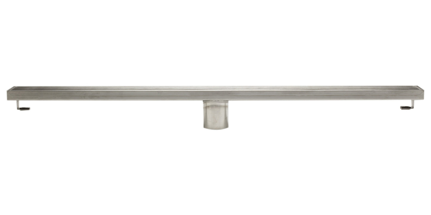 ALFI brand ABLD32D 32" Modern Stainless Steel Linear Shower Drain with Groove Lines