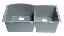 Load image into Gallery viewer, ALFI brand AB3320UM-T Titanium 33&quot; Double Bowl Undermount Granite Composite Kitchen Sink