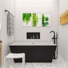 ALFI brand AB8834 59 inch Black & White Rectangular Acrylic Free Standing Soaking Bathtub