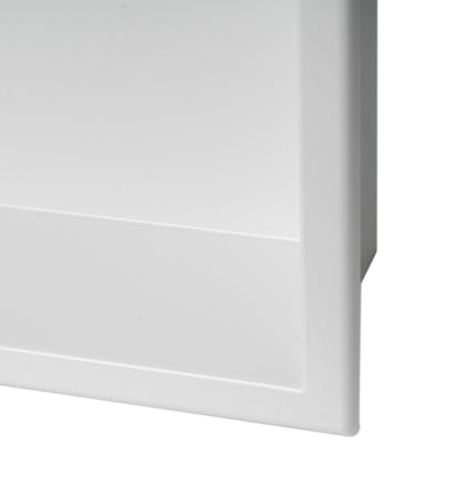 ALFI brand ABNC2412-W 24 x 12 White Matte Stainless Steel Horizontal Single Shelf Bath Shower Niche