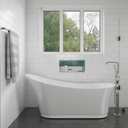 EAGO AM2140  6 Foot White Free Standing Air Bubble Bathtub