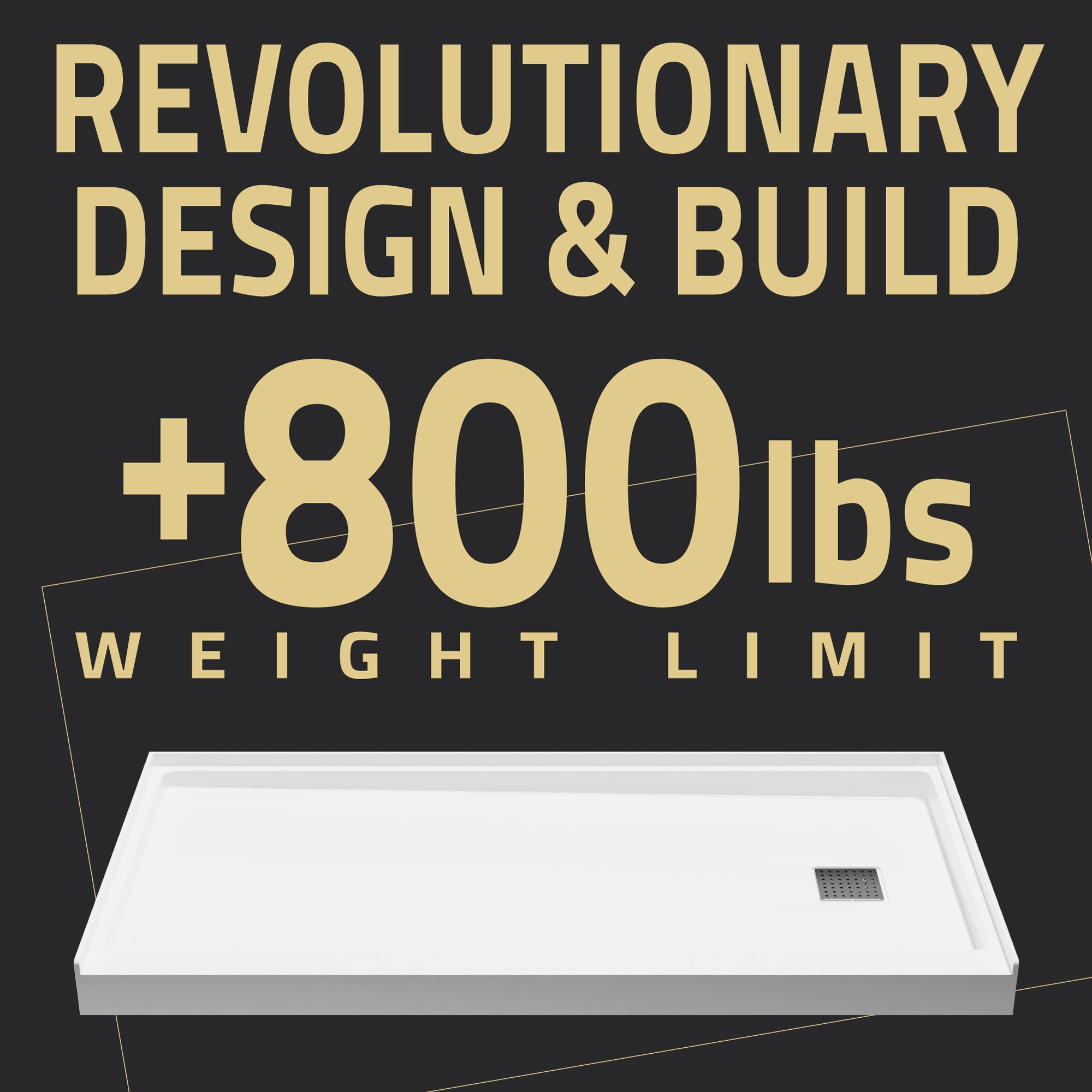 ALEXANDER 60 in. x 30 in. Center Drain Shower Base