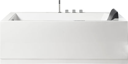 EAGO AM154ETL-L6 6 ft Acrylic White Rectangular Whirlpool Bathtub w Fixtures