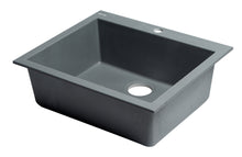 Load image into Gallery viewer, ALFI brand AB2420DI-T Titanium 24&quot; Drop-In Single Bowl Granite Composite Kitchen Sink