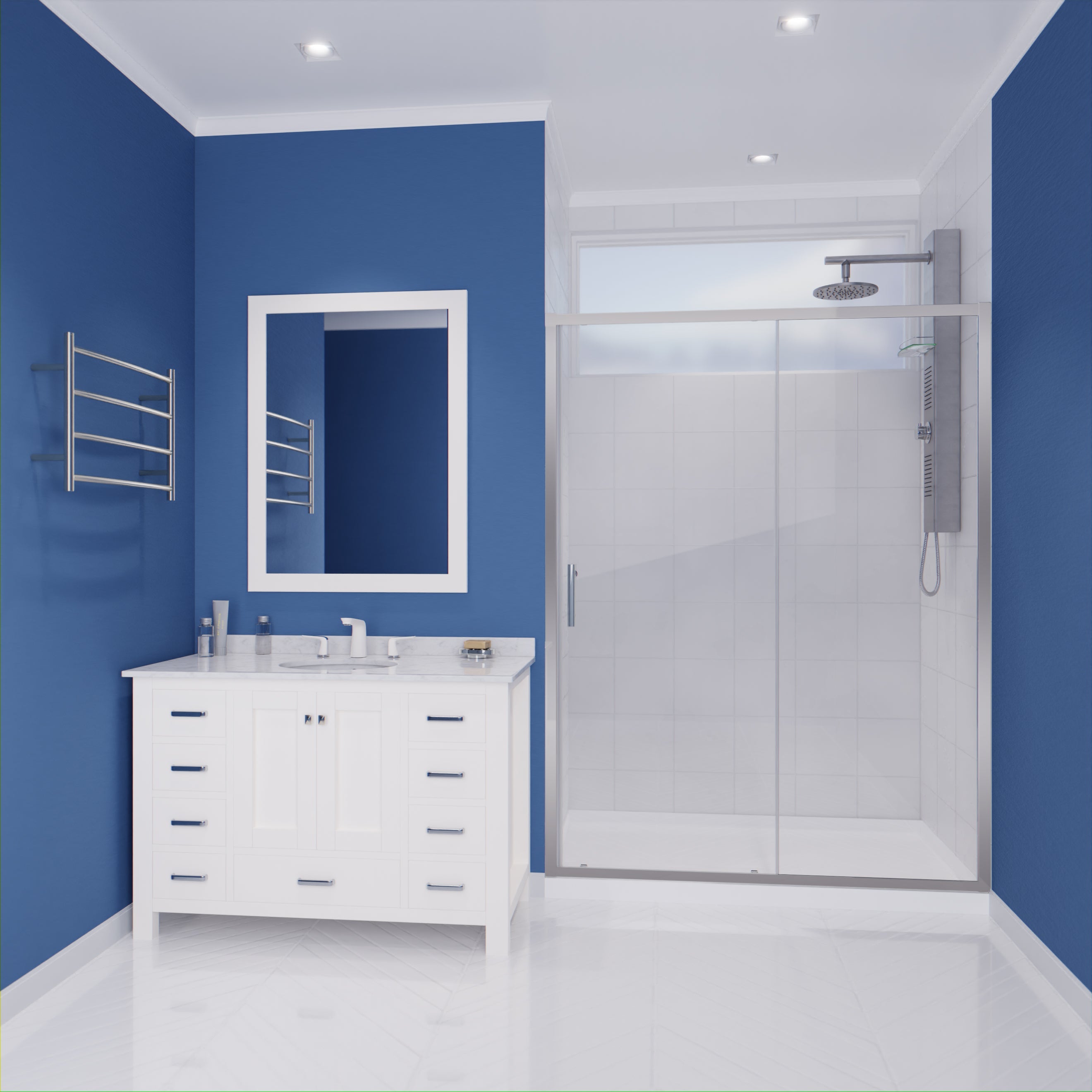 Halberd 60 in. x 72 in. Framed Shower Door with TSUNAMI GUARD