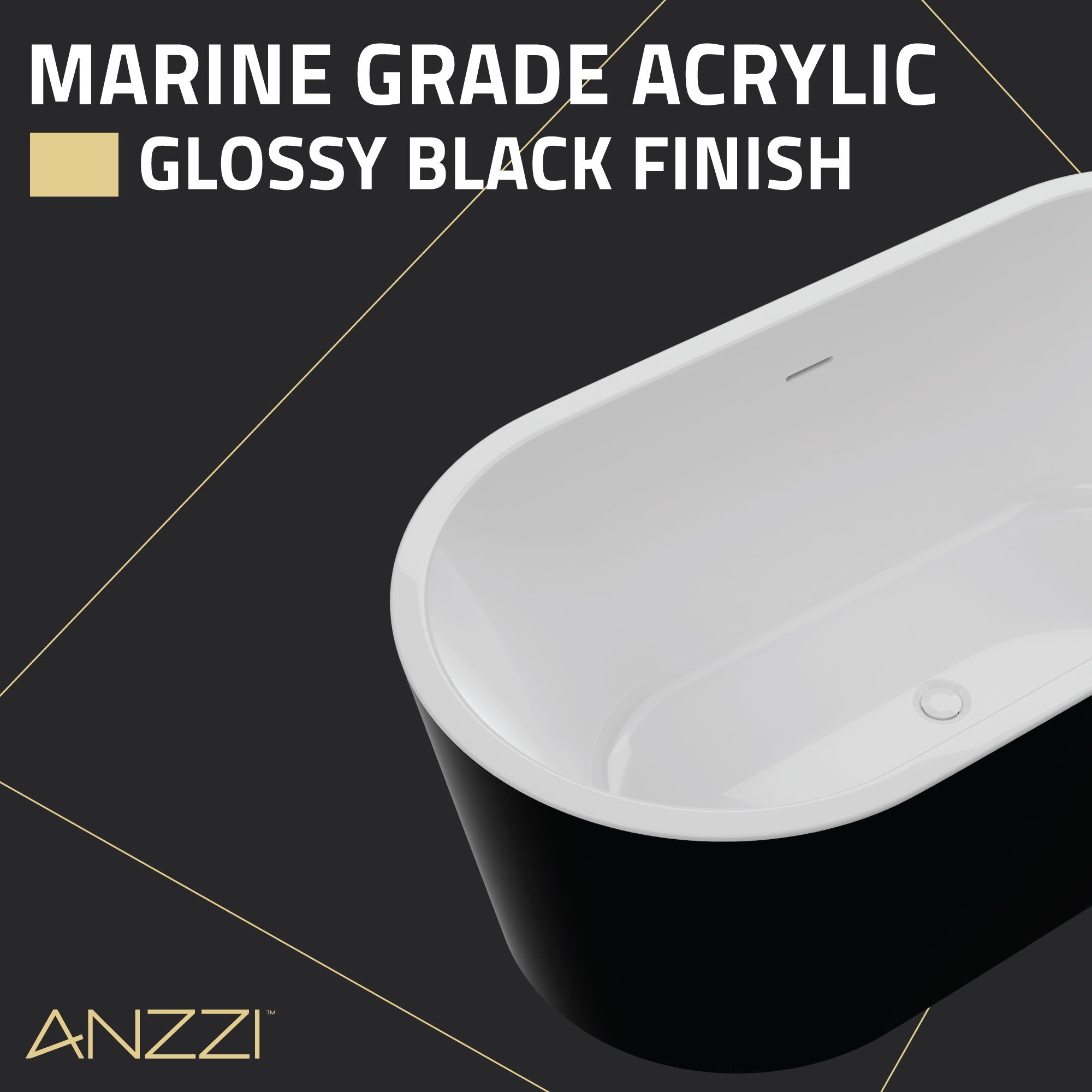 Chand 67 in. Acrylic Flatbottom Freestanding Bathtub