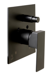 ALFI brand AB5601-BM Black Matte Shower Valve with Square Lever Handle and Diverter