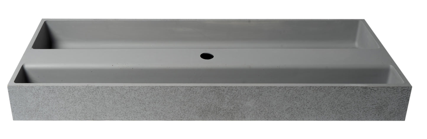 ALFI brand ABCO48TR 48" Solid Concrete Trough Sink for the Bathroom