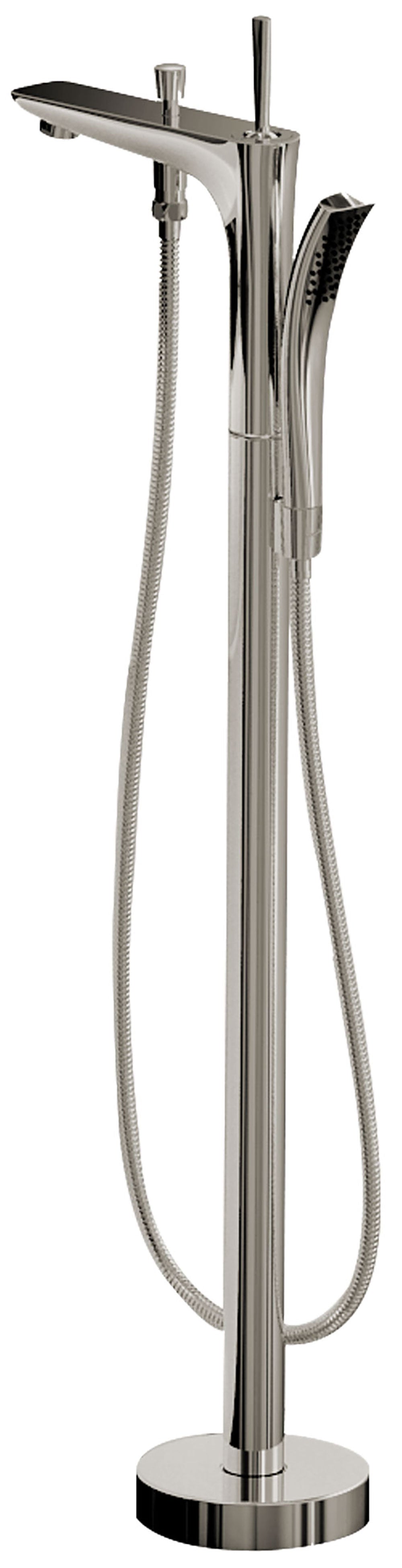 Kase Series 1-Handle Freestanding Claw Foot Tub Faucet with Hand Shower in Brushed Nickel