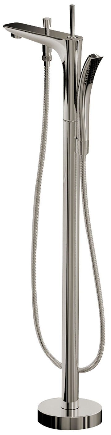 Kase Series 1-Handle Freestanding Claw Foot Tub Faucet with Hand Shower in Brushed Nickel
