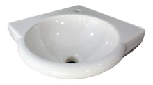 Load image into Gallery viewer, ALFI brand AB104 White 15&quot;  Round Corner Wall Mounted Porcelain Bathroom Sink