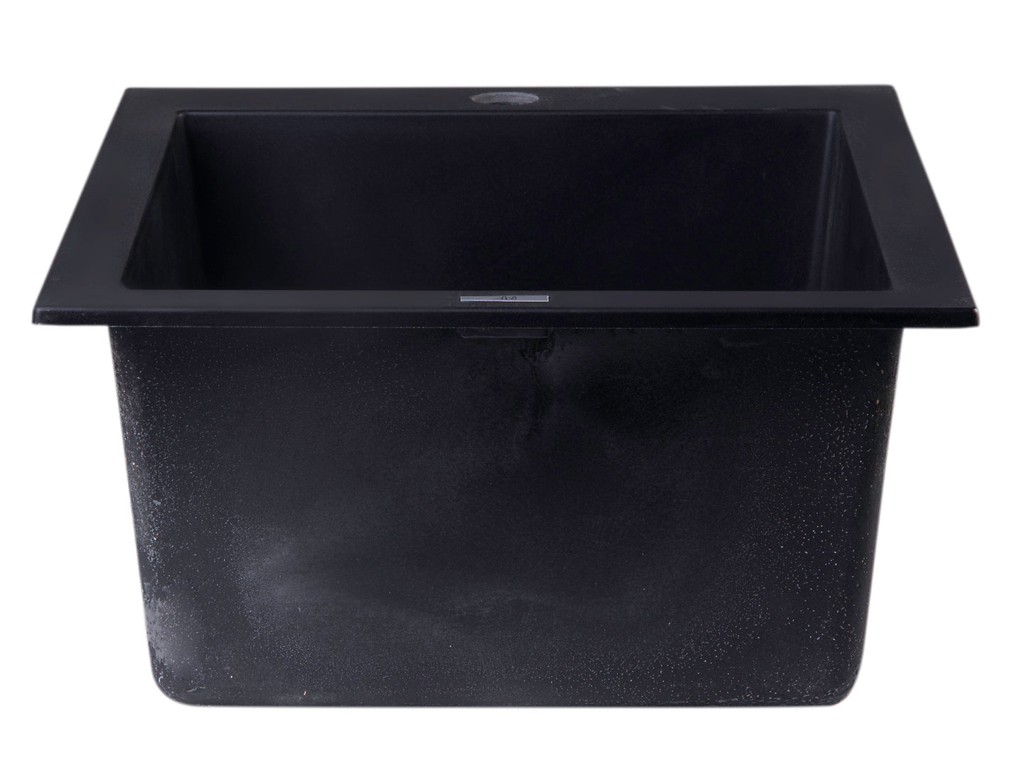 ALFI brand AB1720DI-BLA Black 17" Drop-In Rectangular Granite Composite Kitchen Prep Sink