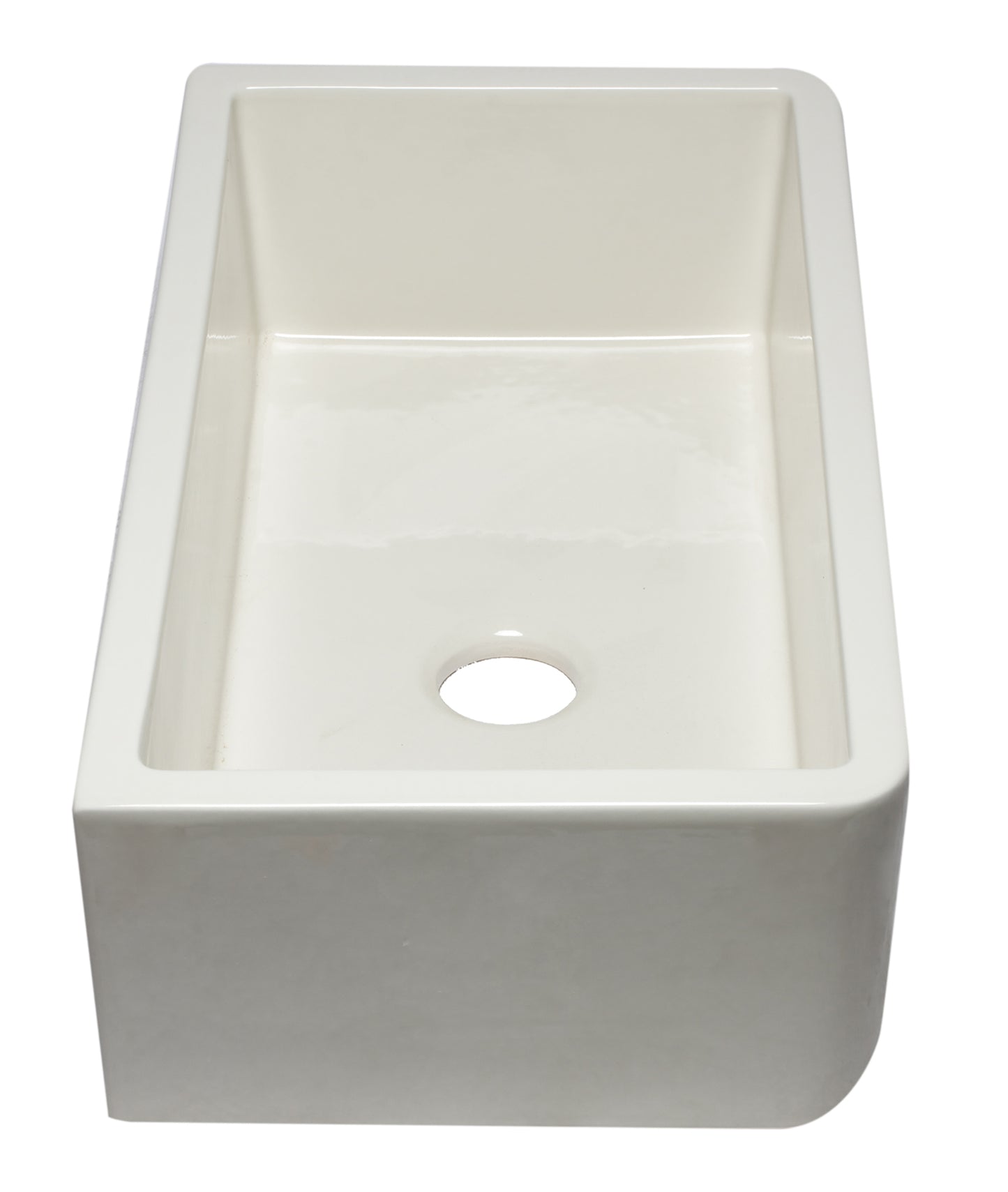 ALFI brand AB3318SB-B 33" Biscuit Smooth Apron Solid Thick Wall Fireclay Single Bowl Farm Sink