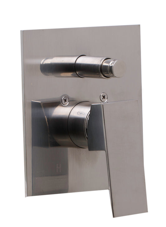 ALFI brand AB5601-BN Brushed Nickel Shower Valve Mixer with Square Lever Handle and Diverter