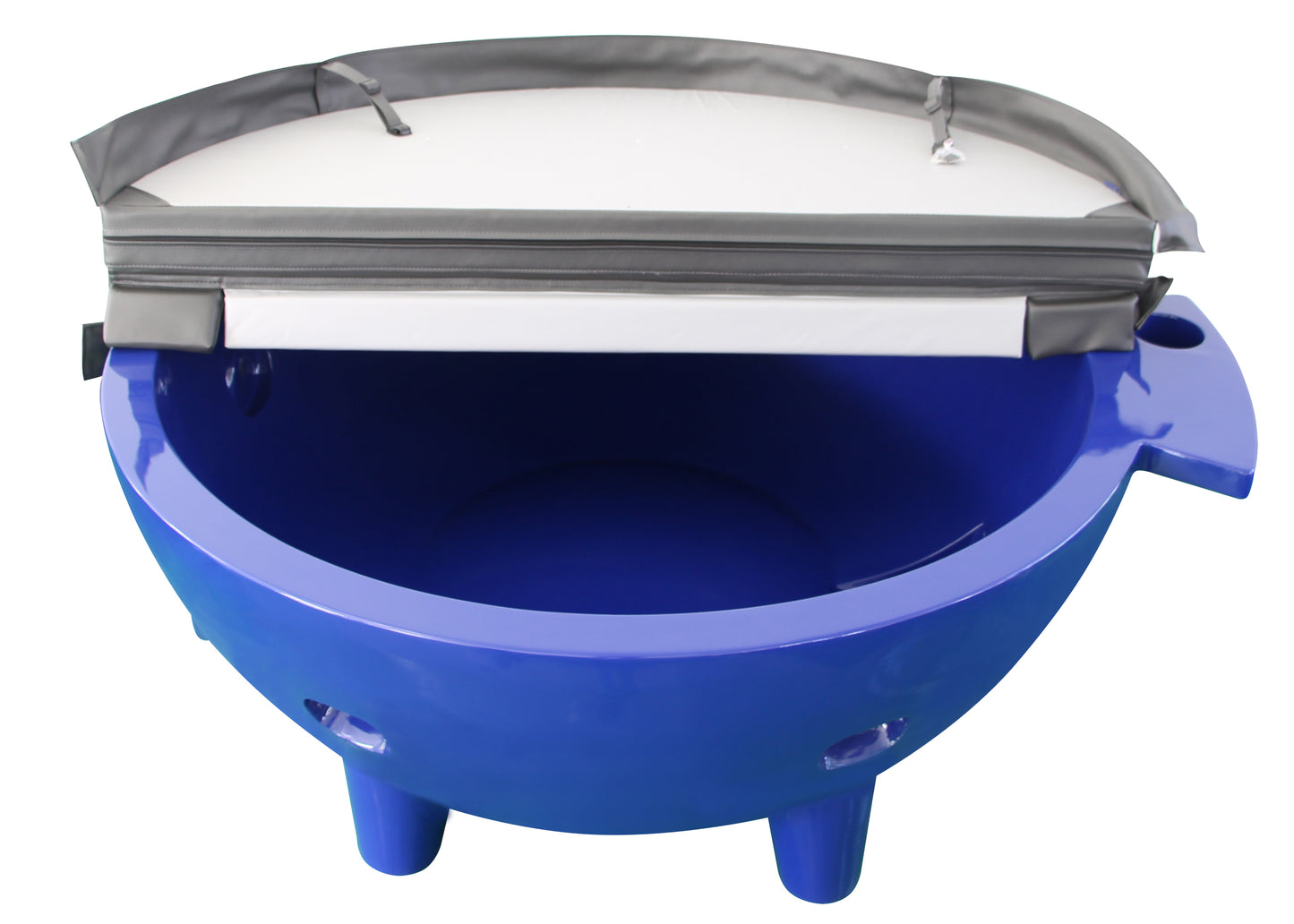 ALFI brand Dark Blue FireHotTub The Round Fire Burning Portable Outdoor Hot Bath Tub