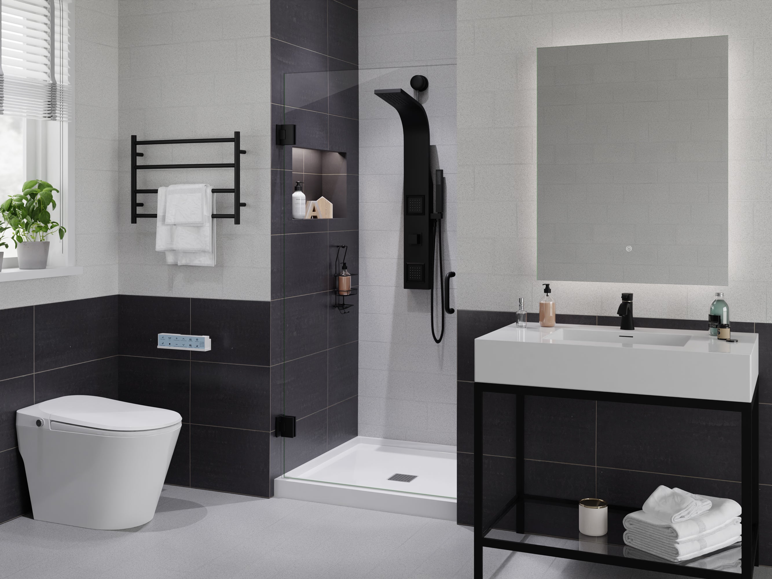 ALEXANDER 36 in. x 36 in. Center Drain Shower Base in White