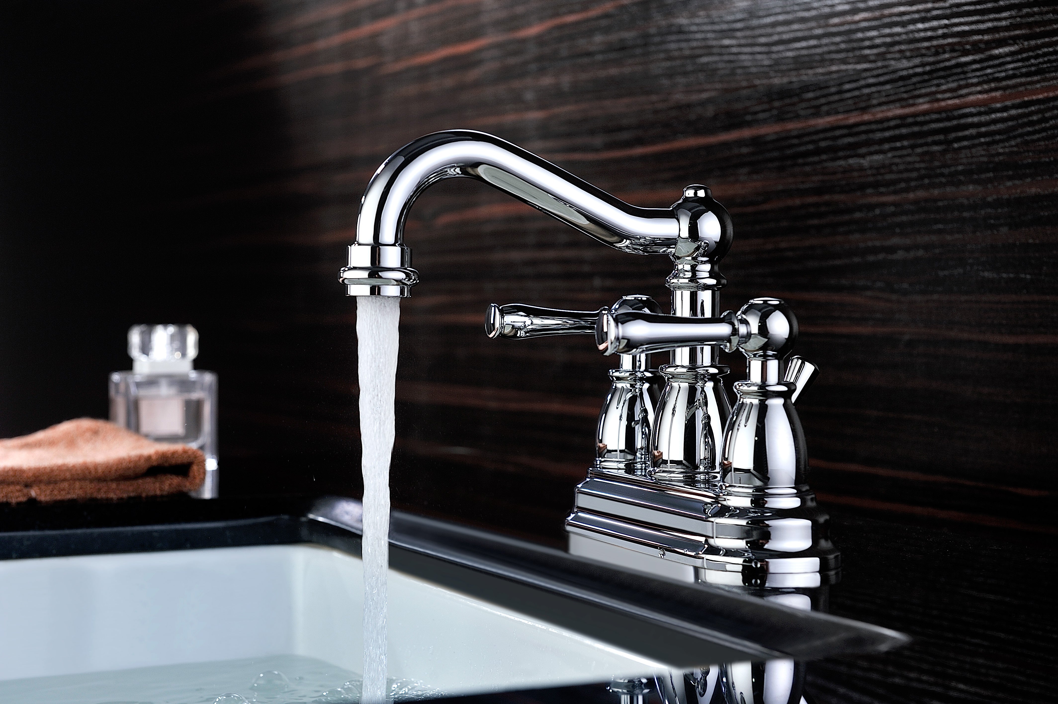 Edge Series 4 in. Centerset 2-Handle Mid-Arc Bathroom Faucet in Polished Chrome
