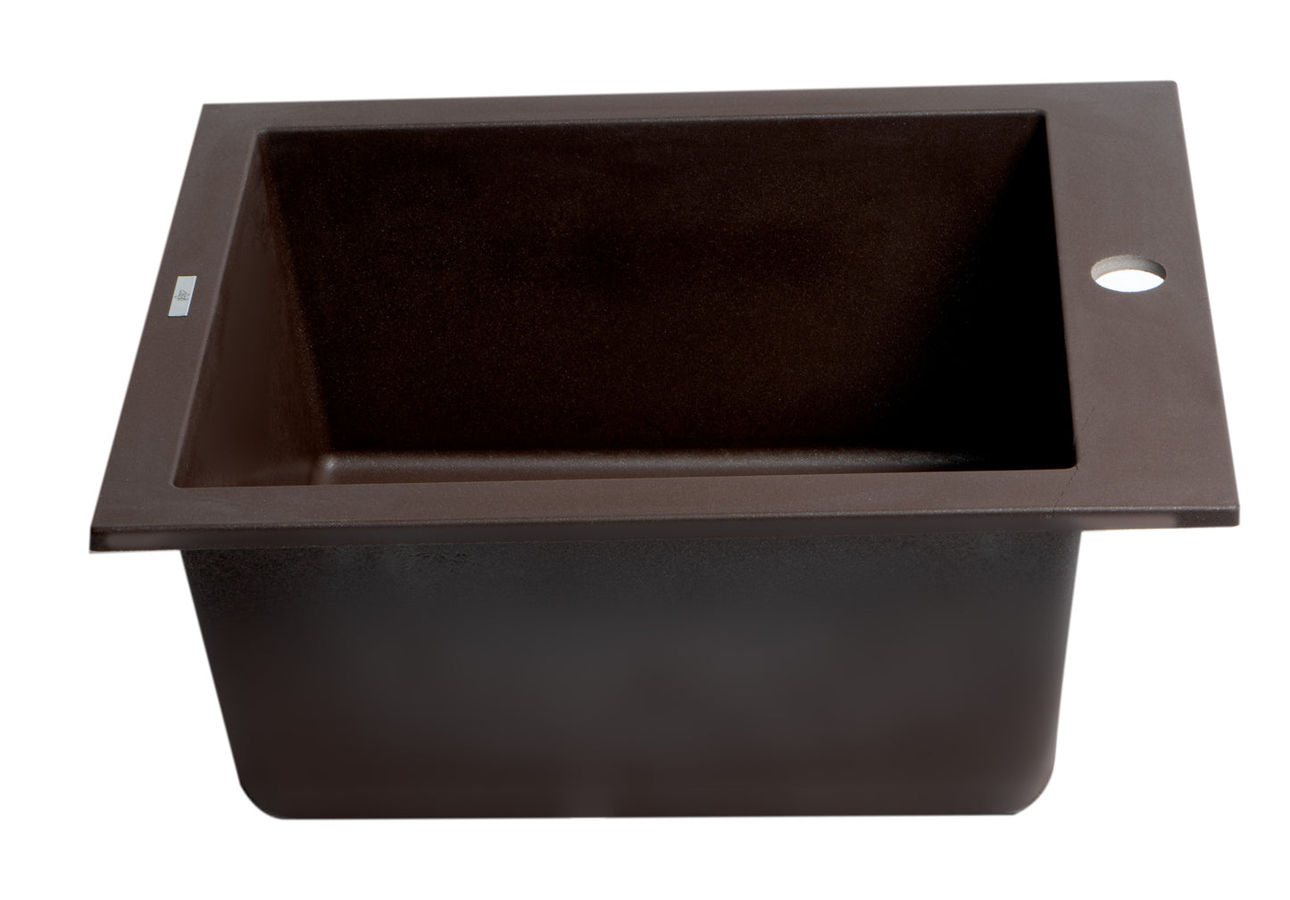 ALFI brand AB1720DI-C Chocolate 17" Drop-In Rectangular Granite Composite Kitchen Prep Sink