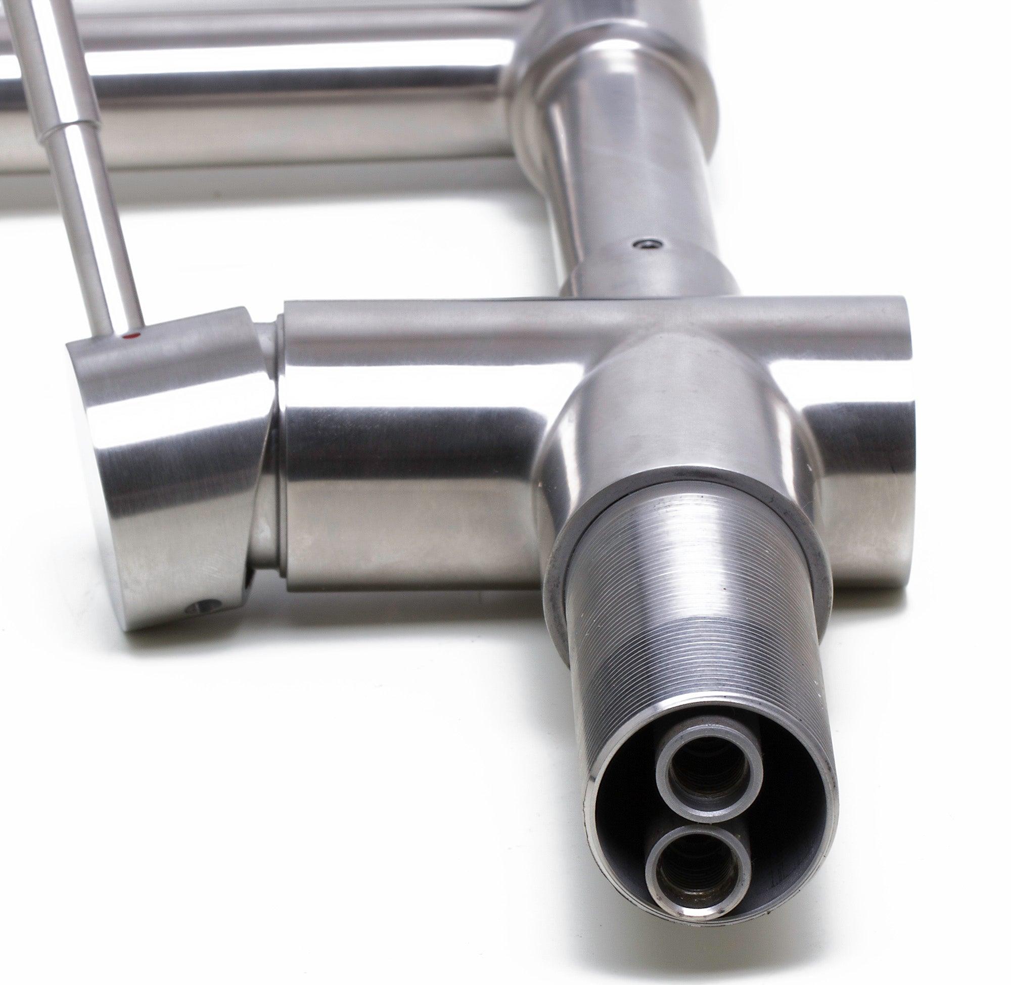 ALFI brand AB2038-BSS Solid Brushed Stainless Steel Retractable Single Hole Kitchen Faucet