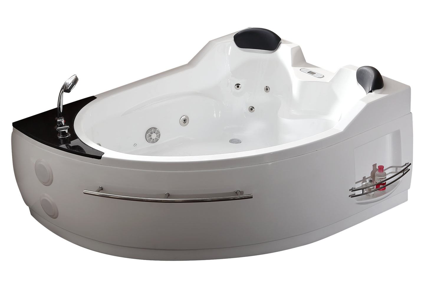 EAGO AM113ETL-L 5.5 ft Right Drain Corner Acrylic White Whirlpool Bathtub for Two