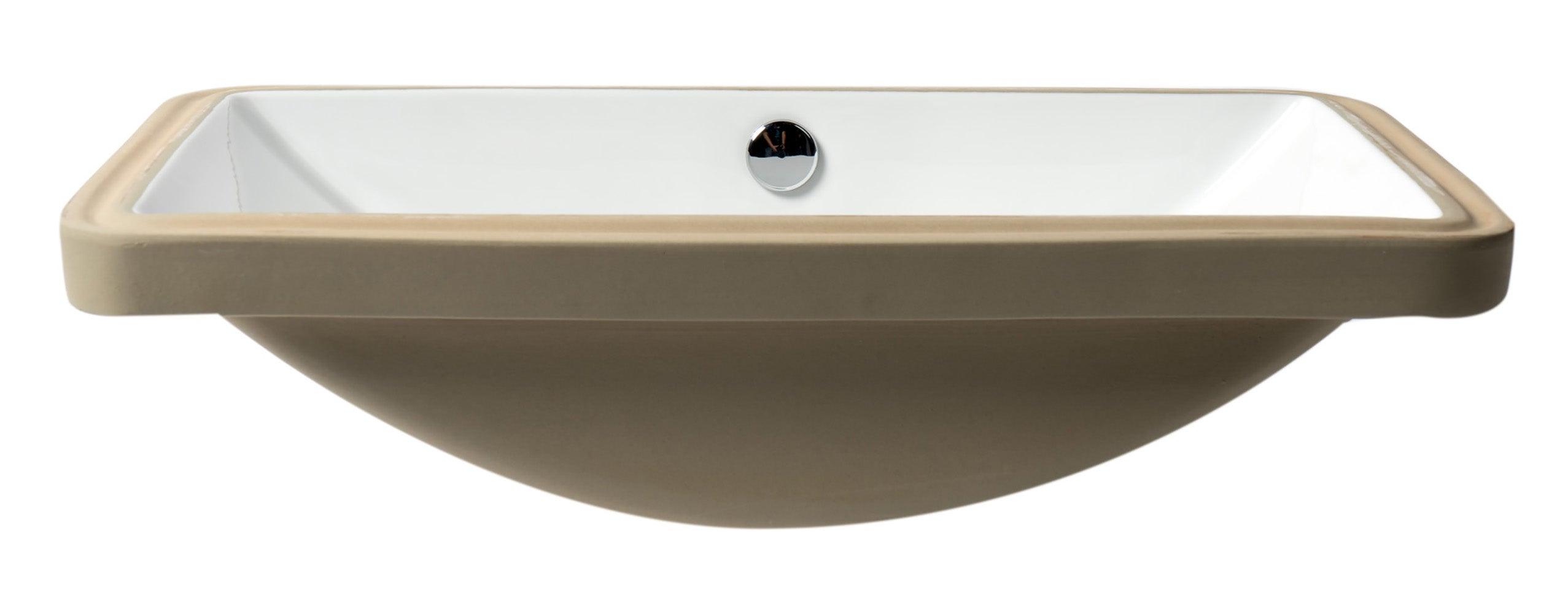 ALFI brand ABC603 White 24" Rectangular Undermount Ceramic Sink