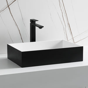 ALFI brand ABRS2014BM Black Matte 20" x 14" Solid Surface Resin Sink