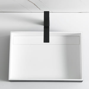 ALFI brand ABRS2014BM Black Matte 20" x 14" Solid Surface Resin Sink