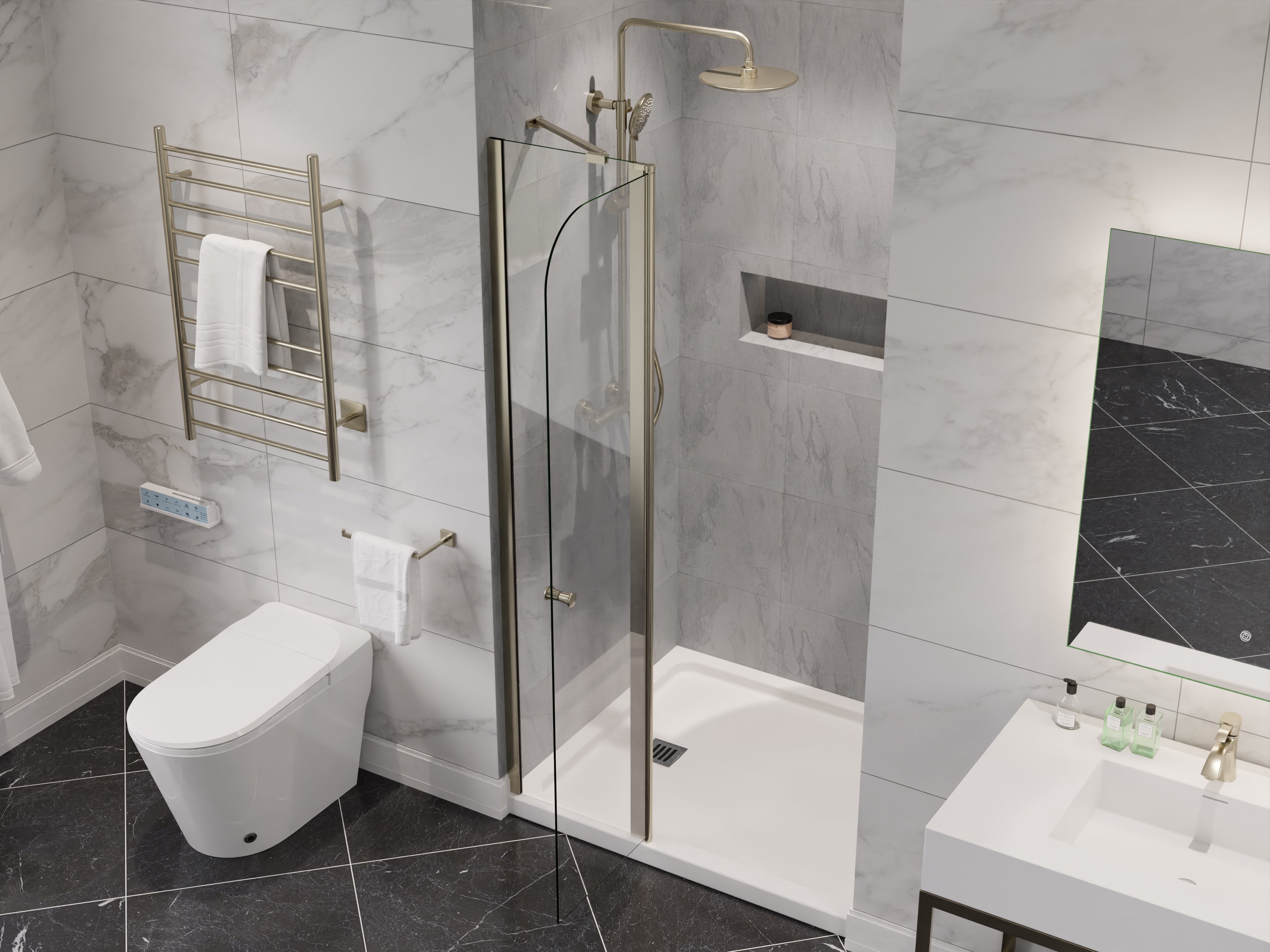 ANZZI Romance 72-in. x 33.5-in. Frameless Swinging Shower Door