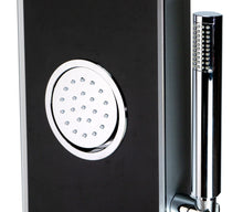 Load image into Gallery viewer, ALFI brand ABSP55B Black Glass Shower Panel with 2 Body Sprays and Rain Shower Head