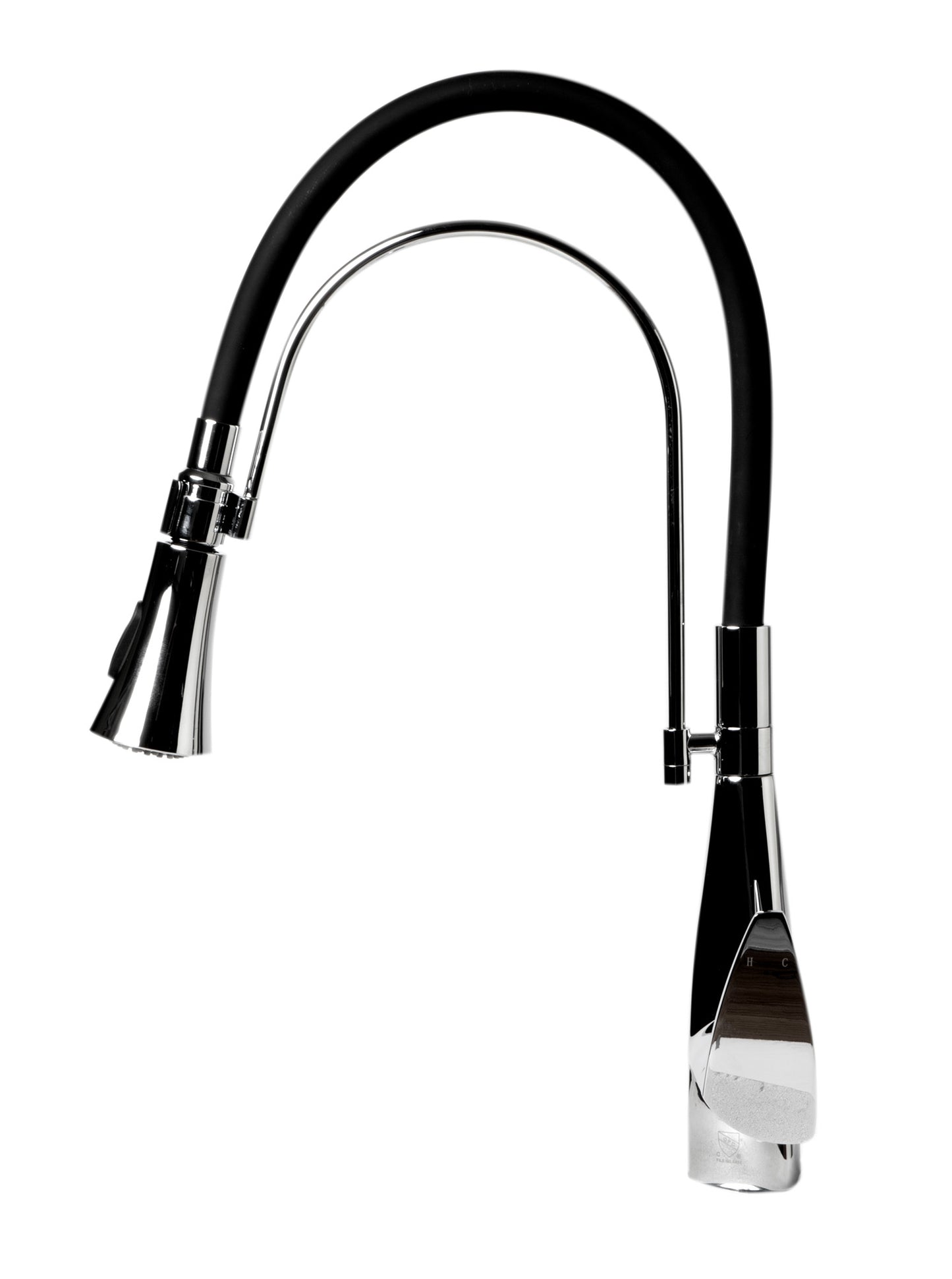 ALFI brand ABKF3001-PC Polished Chrome Kitchen Faucet with Black Rubber Stem