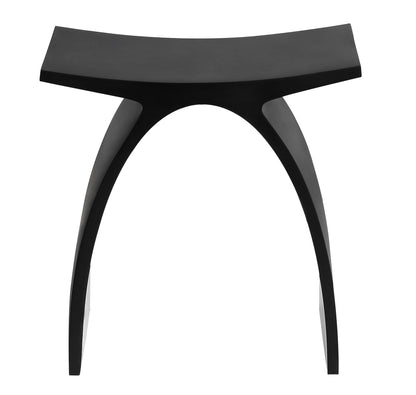 ALFI brand ABST77BM Black Matte Arched Solid Surface Resin Bathroom / Shower Stool