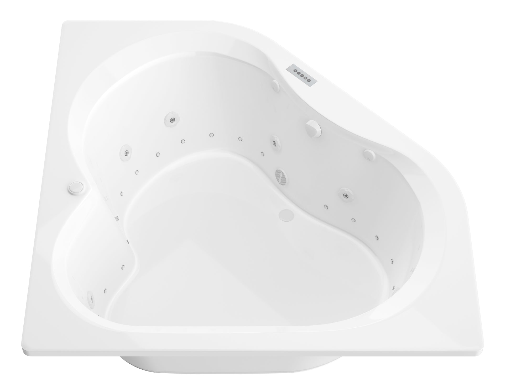 Atlantis Whirlpools Cascade Deluxe Series 61.5 x 83.5in. Air and Whirlpool Jetted corner installation Bathtub in White