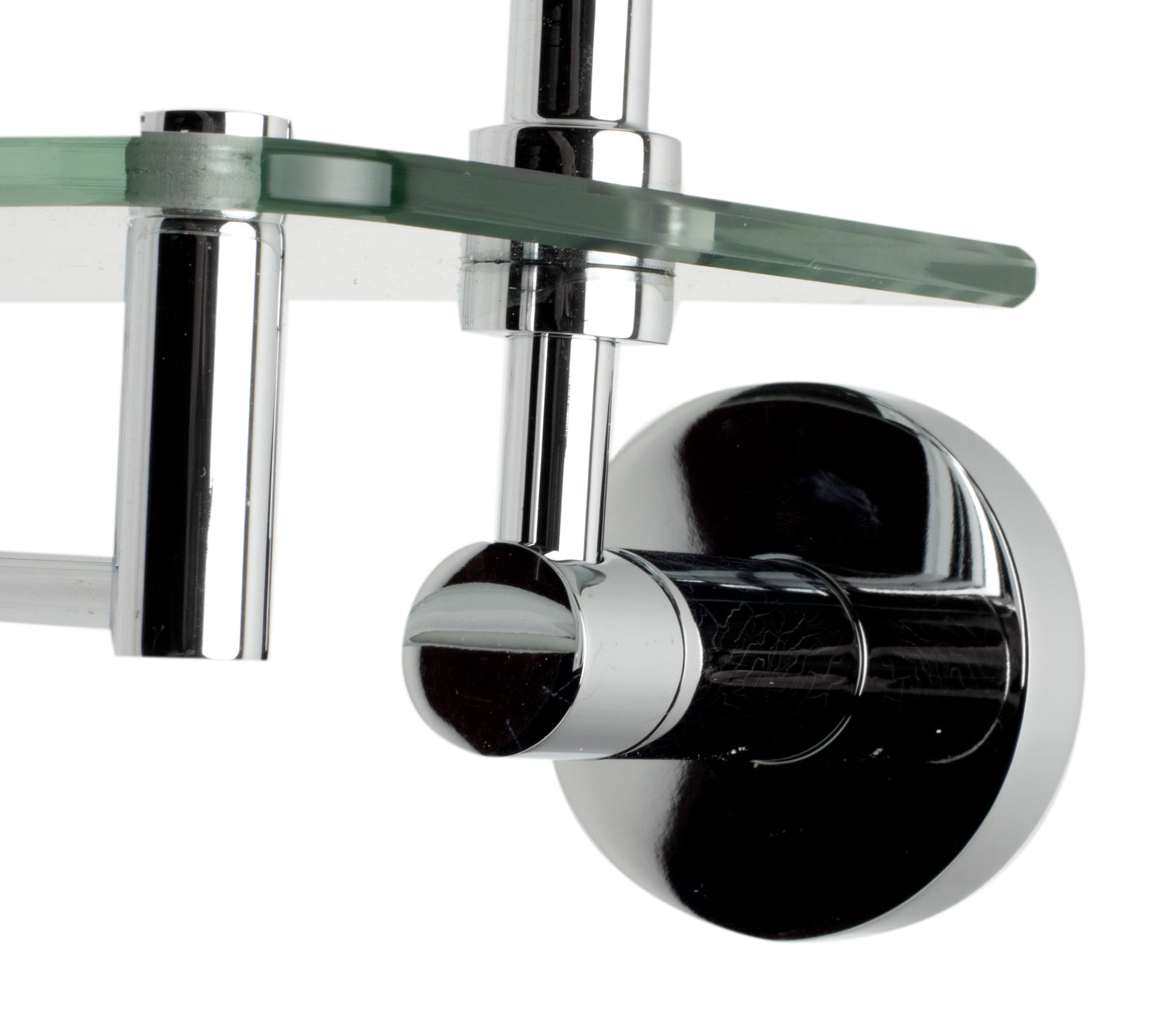 ALFI brand AB9549 Polished Chrome Wall Mounted Double Glass Shower Shelf Bathroom Accessory