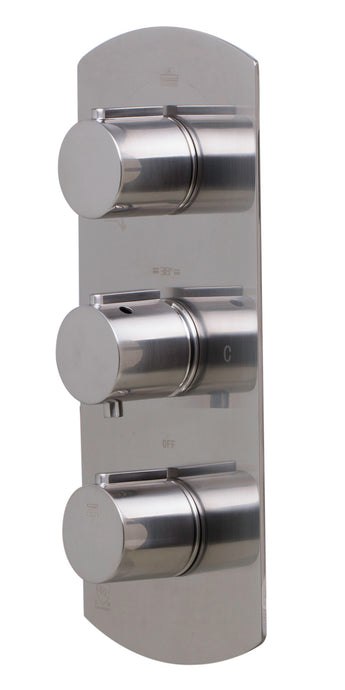 ALFI brand AB4001-BN Brushed Nickel Concealed 3-Way Thermostatic Valve Shower Mixer Round Knobs