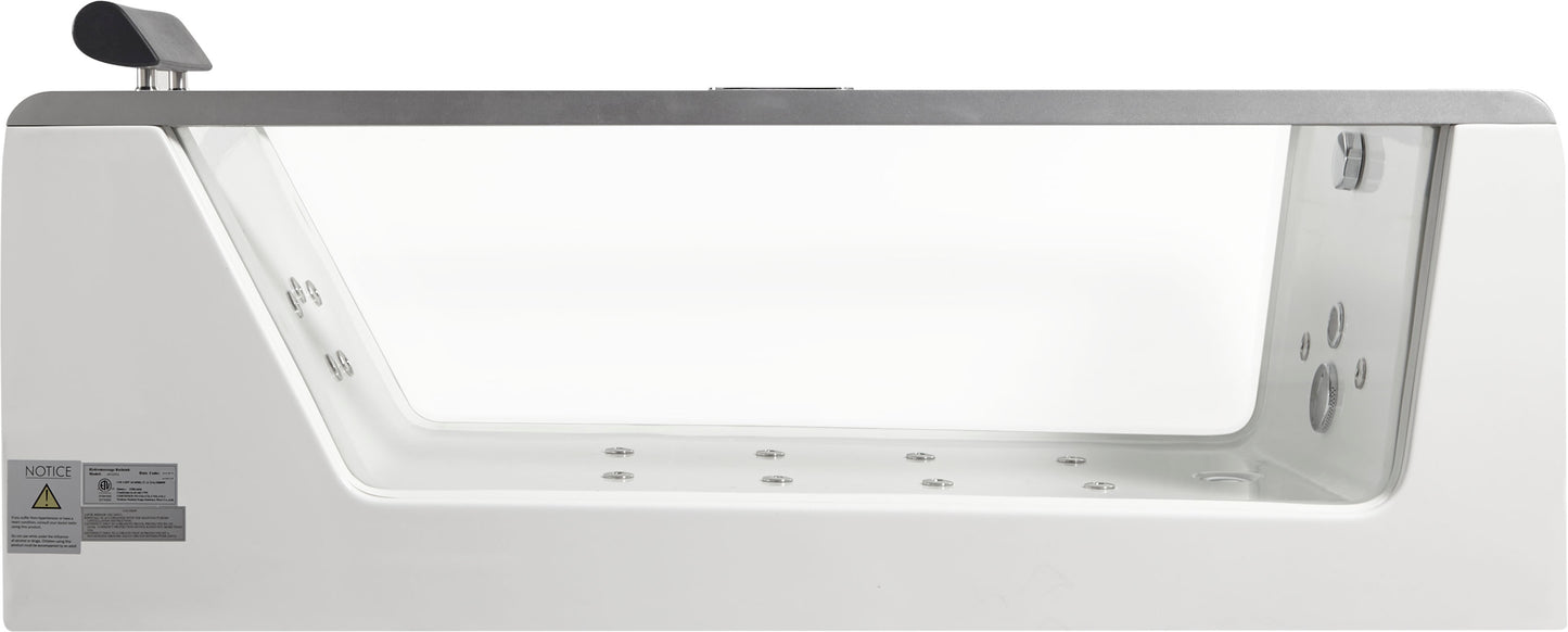 EAGO AM152ETL-6 6 ft Clear Rectangular Acrylic Whirlpool Bathtub