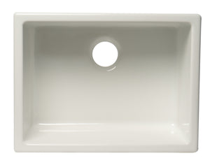 ALFI brand AB2418UD 24" White Undermount / Drop In Fireclay Kitchen Sink