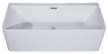 Load image into Gallery viewer, ALFI brand AB8858 59 inch White Rectangular Acrylic Free Standing Soaking Bathtub