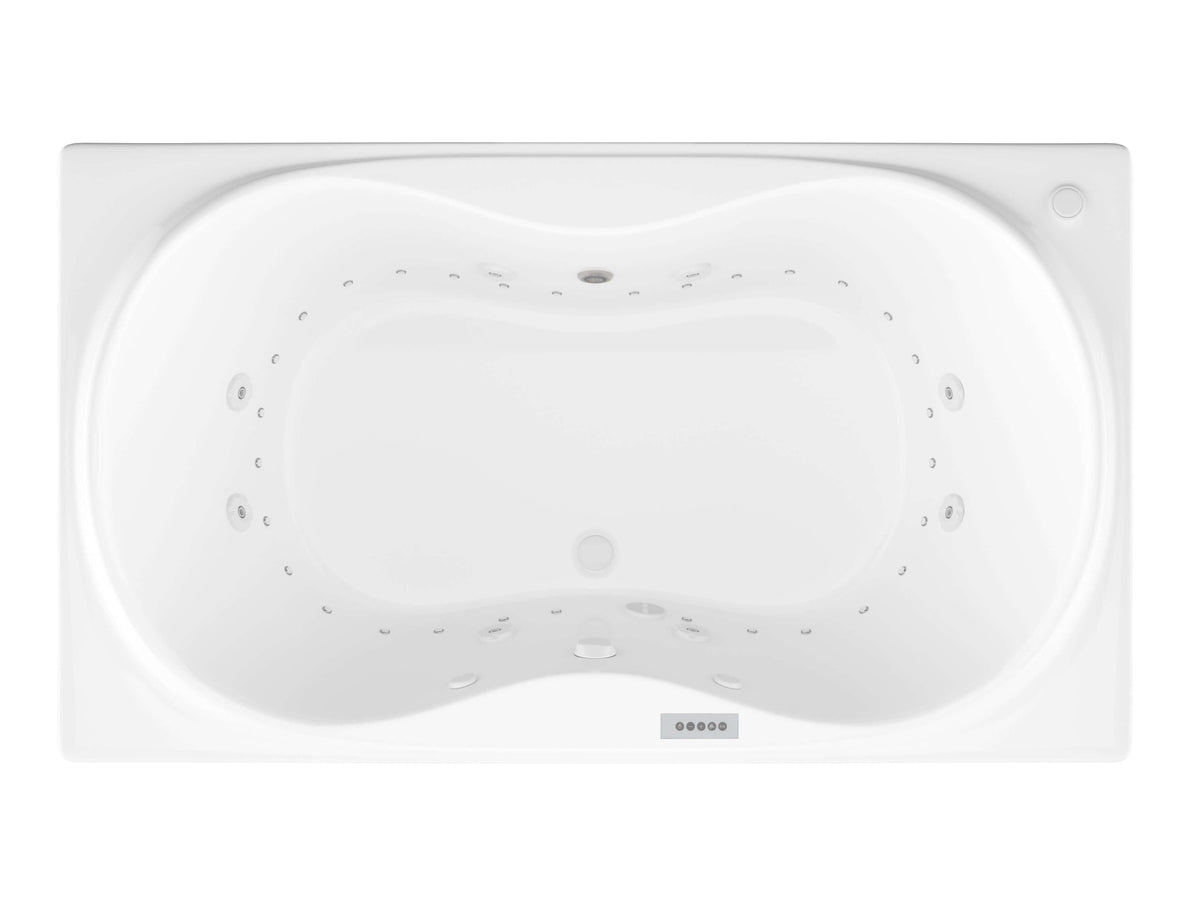 Atlantis Whirlpools Whisper Deluxe Series 41.5 x 71.75in. Air and Whirlpool Jetted Bathtub in White