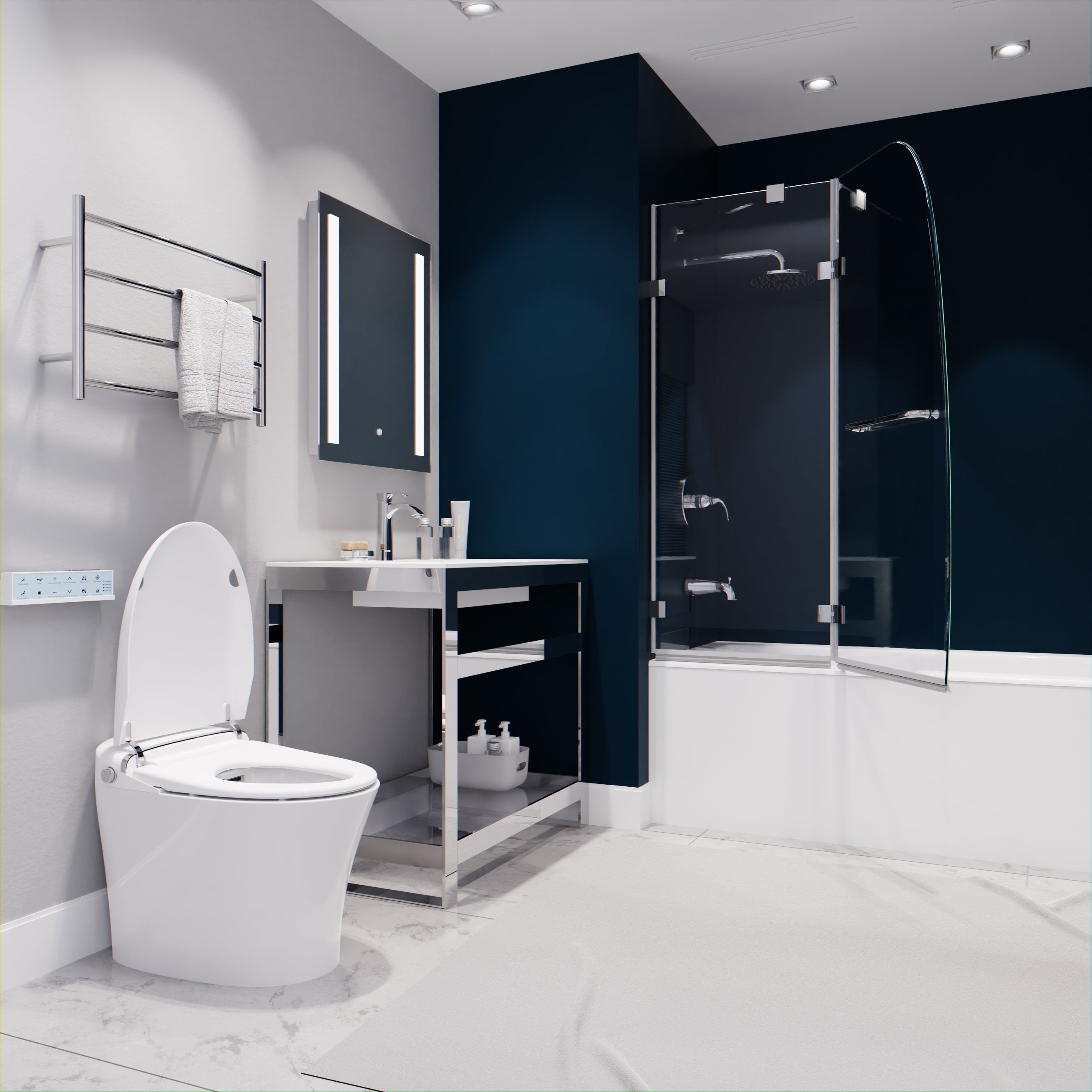 Herald Series 48 in. by 58 in. Frameless Hinged tub door