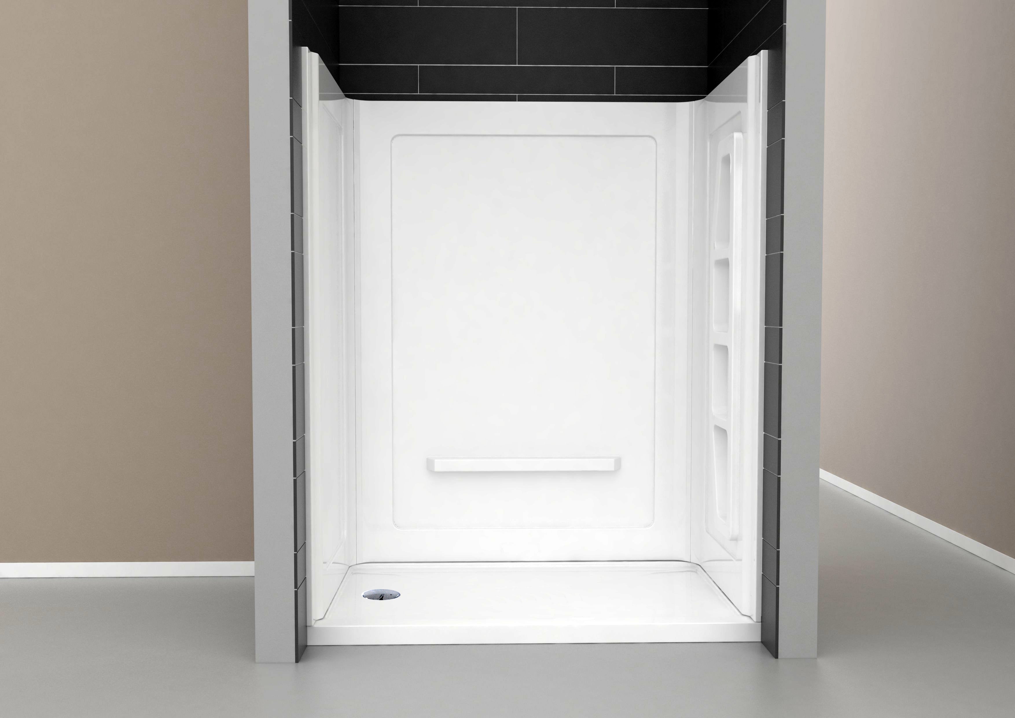 Forum 48 in. x 36 in. x 74 in. 3-piece DIY Friendly Alcove Shower Surround in White
