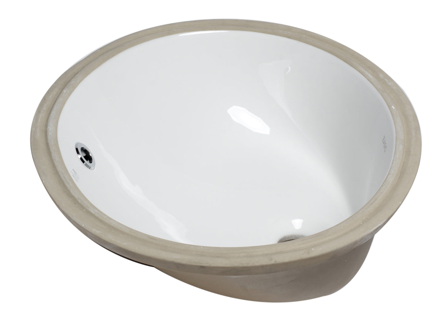 EAGO BC224 White Ceramic 18"x15" Undermount Oval Bathroom Sink