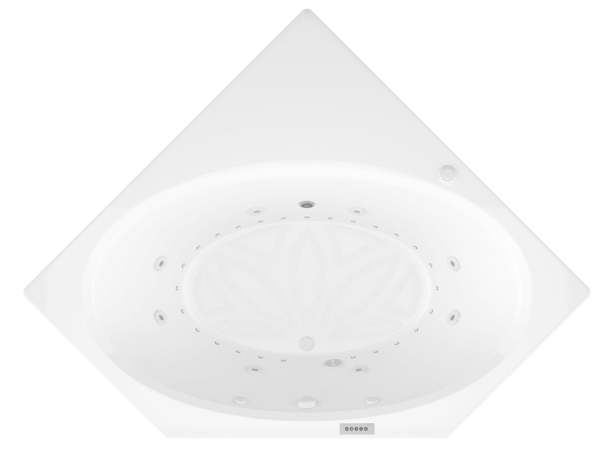 Atlantis Whirlpools Venus Deluxe Series 62.125 x 82.5in. Air and Whirlpool Jetted corner Bathtub in White