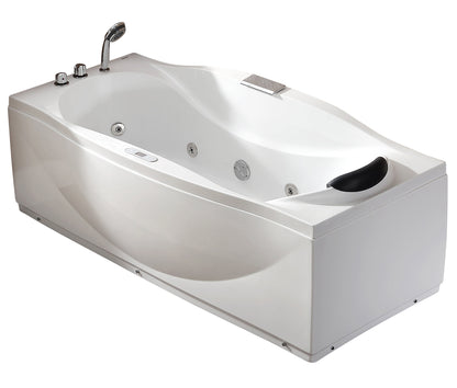 EAGO AM189ETL-L 6 ft Right Drain Acrylic White Whirlpool Bathtub w Fixtures