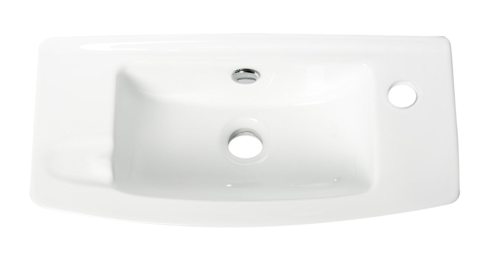ALFI brand ABC115 White 20" Small Wall Mounted Ceramic Sink with Faucet Hole